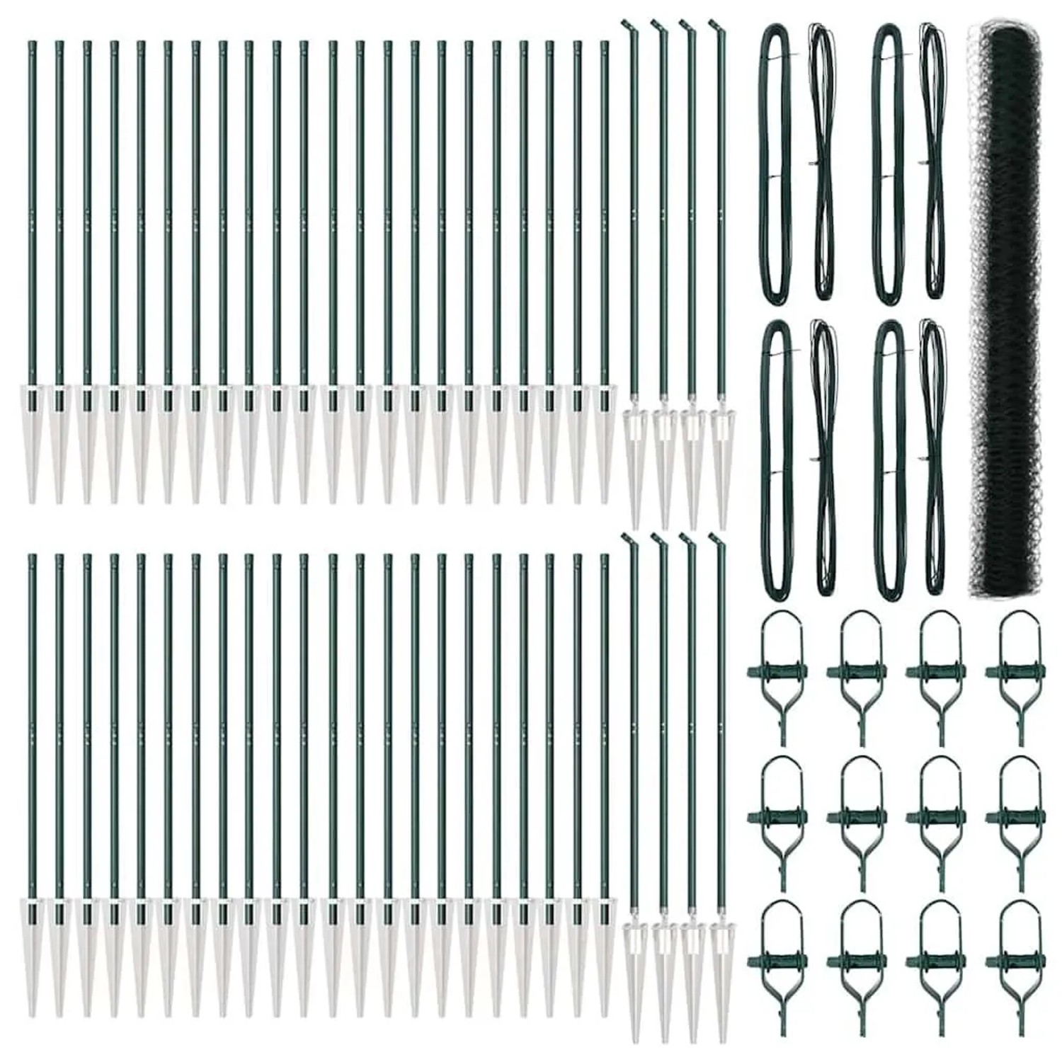 vidaXL Zaunpfosten Grün 100 x 1,5 m 36 mm Maschenweite Stahl und PVC 335317 günstig online kaufen