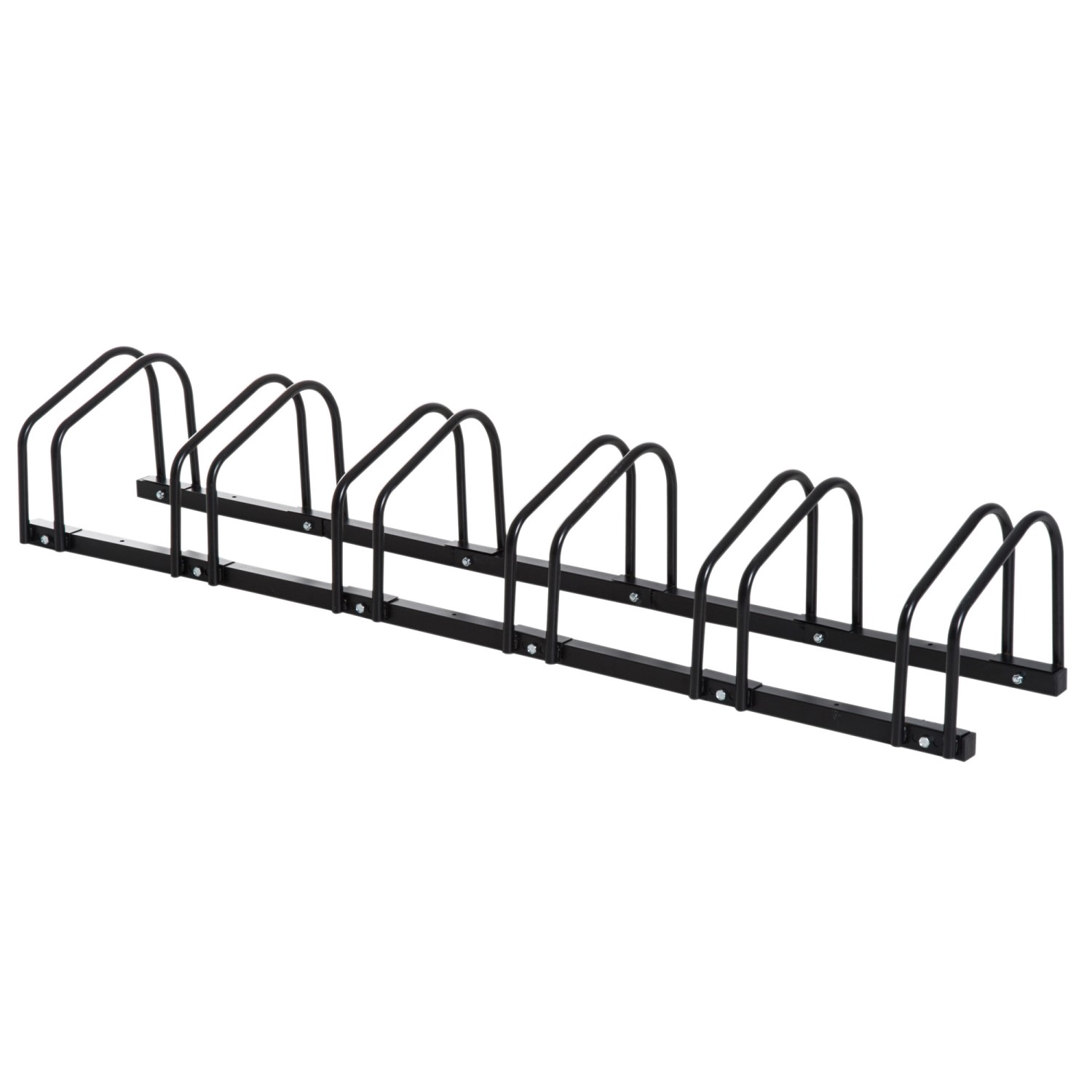 HOMCOM Fahrradständer Wetterfest Boden- Wandmontage Stahl Schwarz 179 x 33 günstig online kaufen