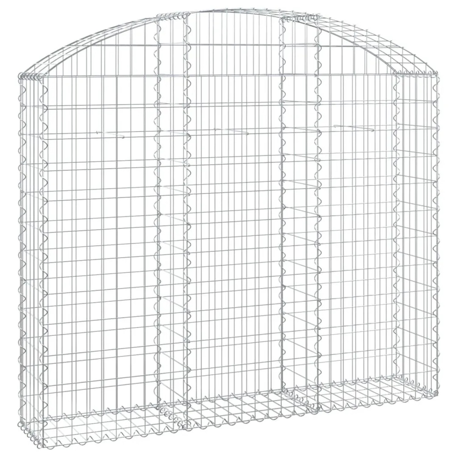 vidaXL Gabione mit Hochbogen 150x30x120/140 cm Verzinktes Eisen 153446