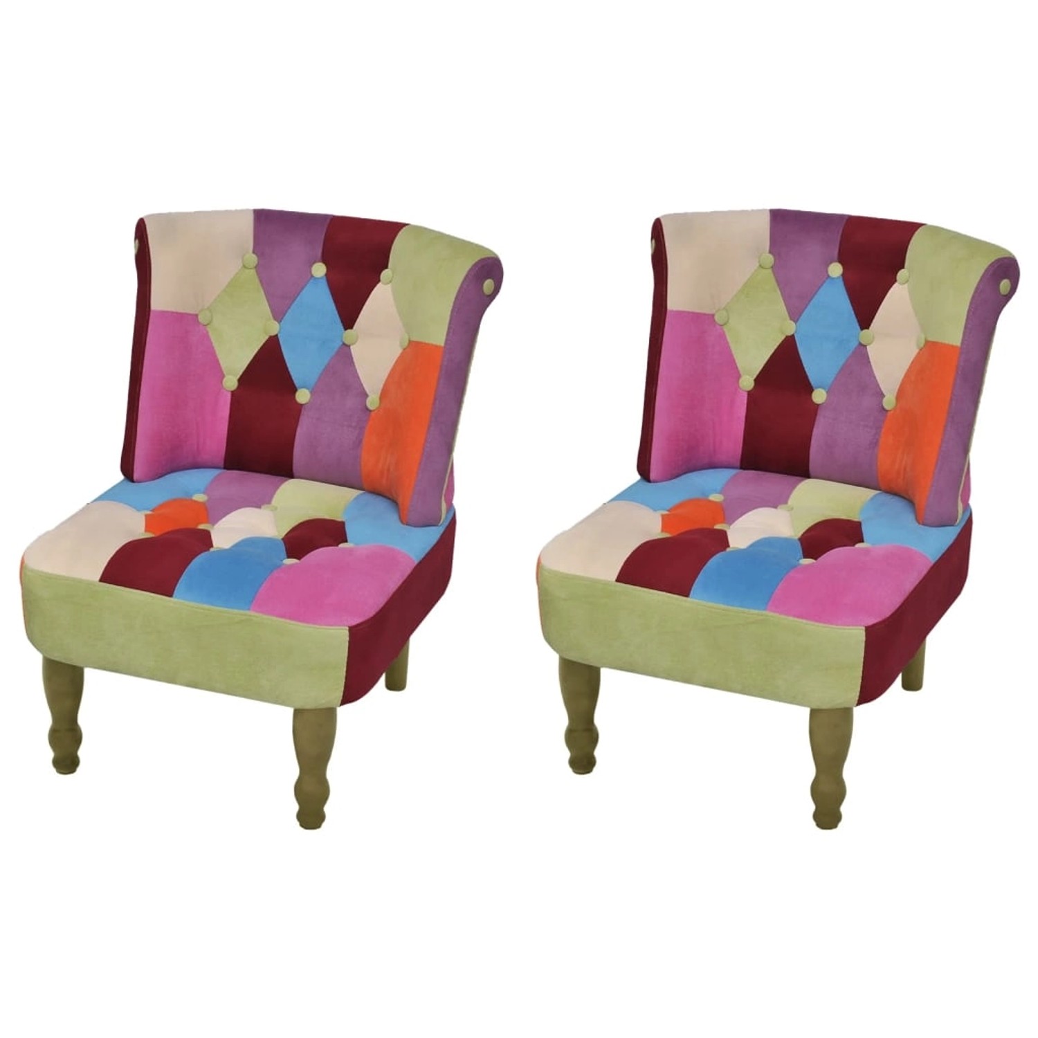 vidaXL Französische Stühle 2 Stk Patchwork-Design Stoff 240810 günstig online kaufen