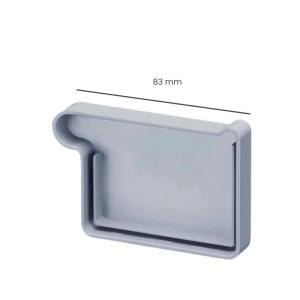 Grauer Inefa Rinnenboden links aus PVC für Kastenrinne, 83 mm breit, mit Dichtung. Für Dachrinnen.