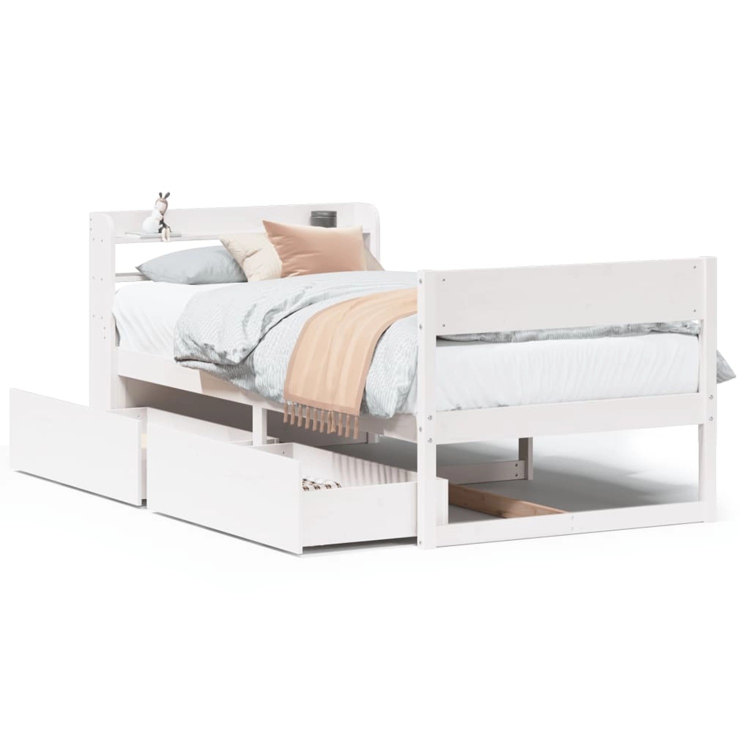 vidaXL Massivholzbett ohne Matratze Weiß 90x190 cm Kiefernholz 3307144 günstig online kaufen