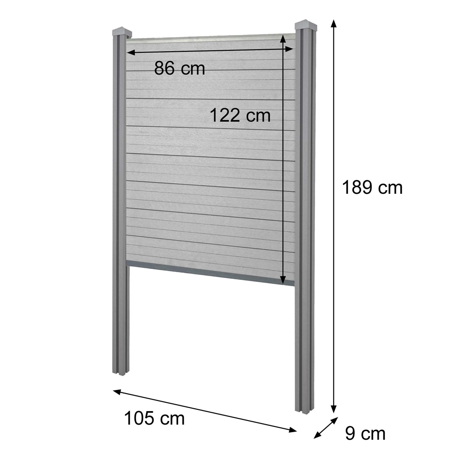 MCW WPCSichtschutz Savoie Zaun Windschutz WPCPfosten Zum
