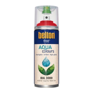 Belton Free AQUAcolours Buntlack RAL 3000 Feuerrot hochglänzend, 400ml Dose.