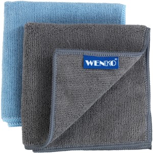 Wenko Mikrofaser Spültücher Miko, 2er-Set in Blau und Grau, Küchenhelfer.