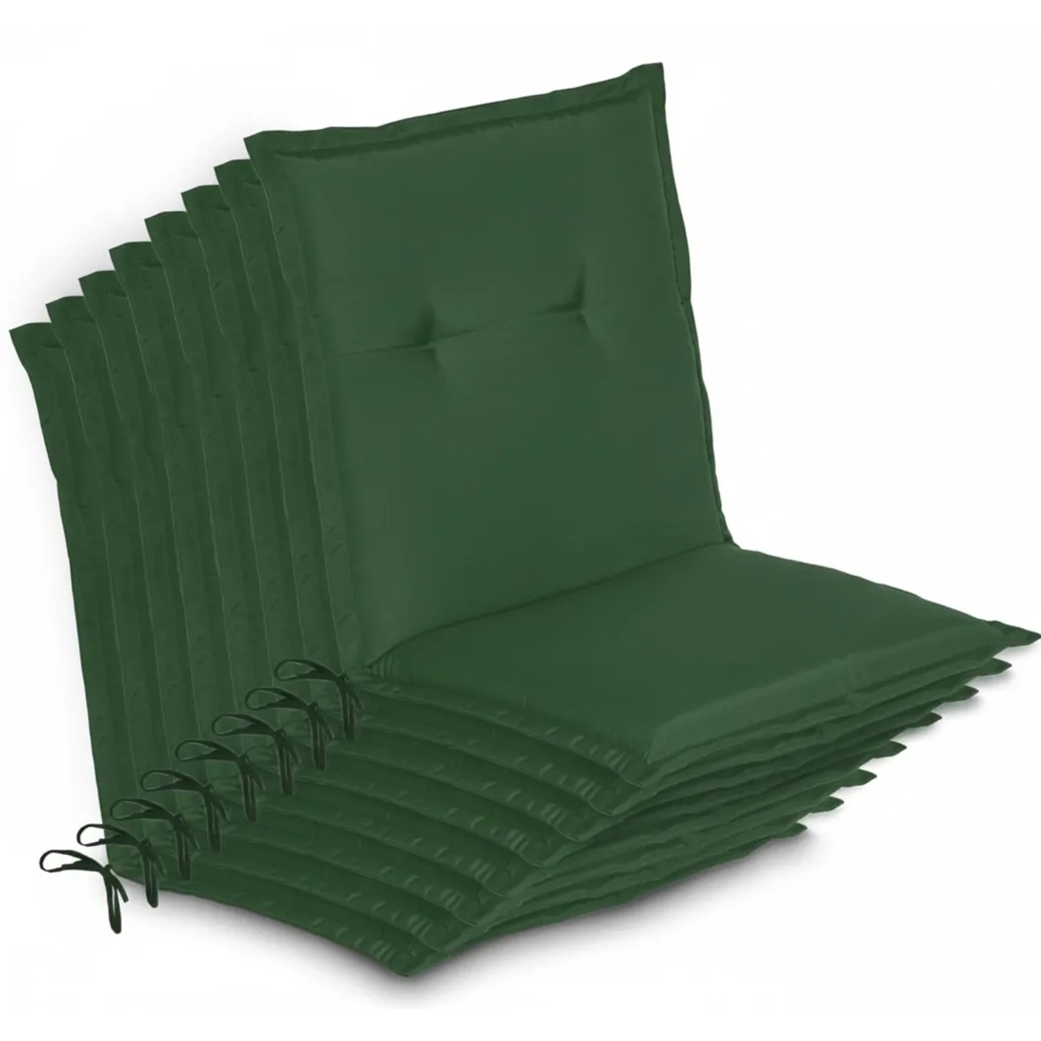 Beautissu 8er Set Niedriglehner Auflage Loft NL 100x50x6cm Dunkelgrün