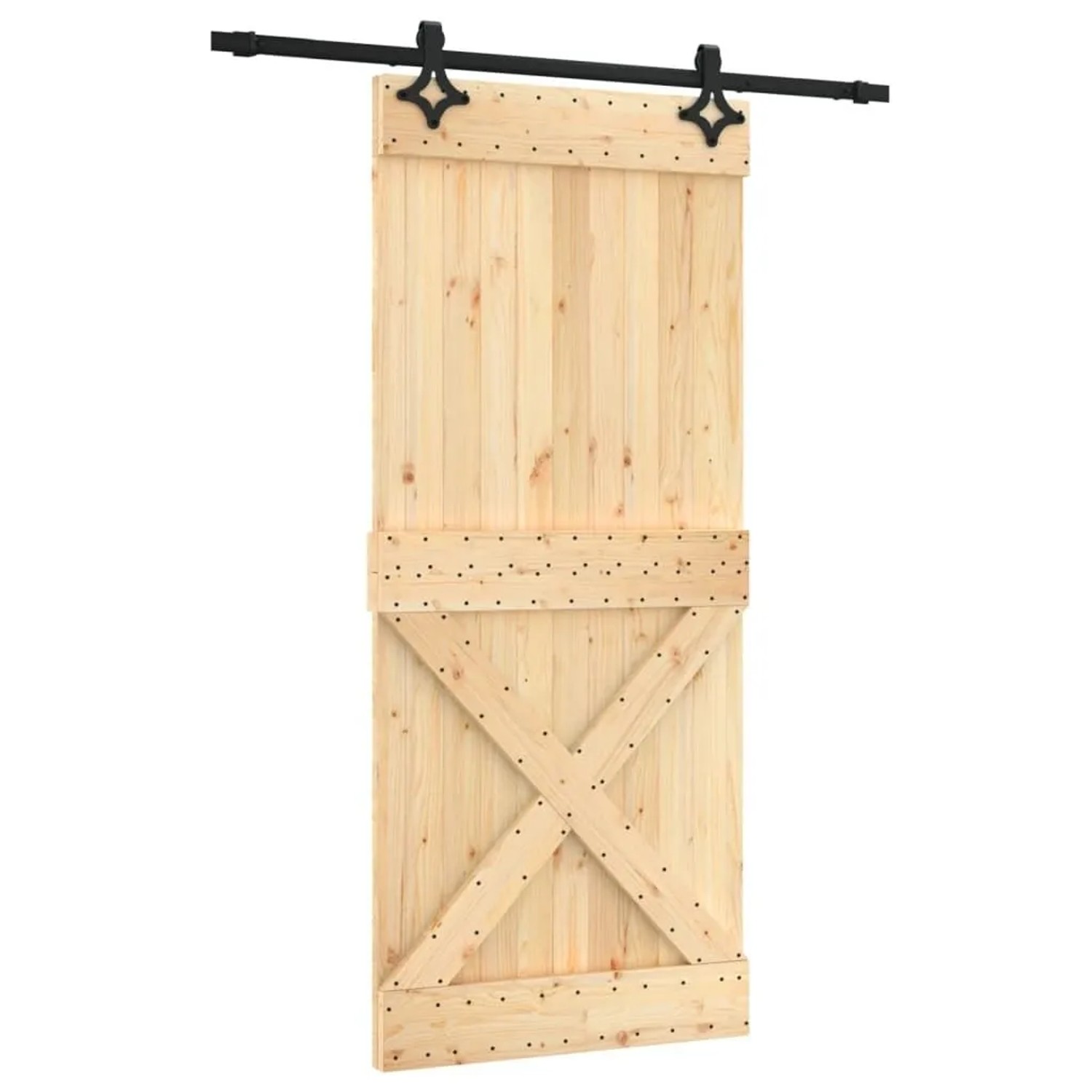 vidaXL Schiebetür mit Beschlag 90x210 cm Massivholz Kiefer 3203135 günstig online kaufen