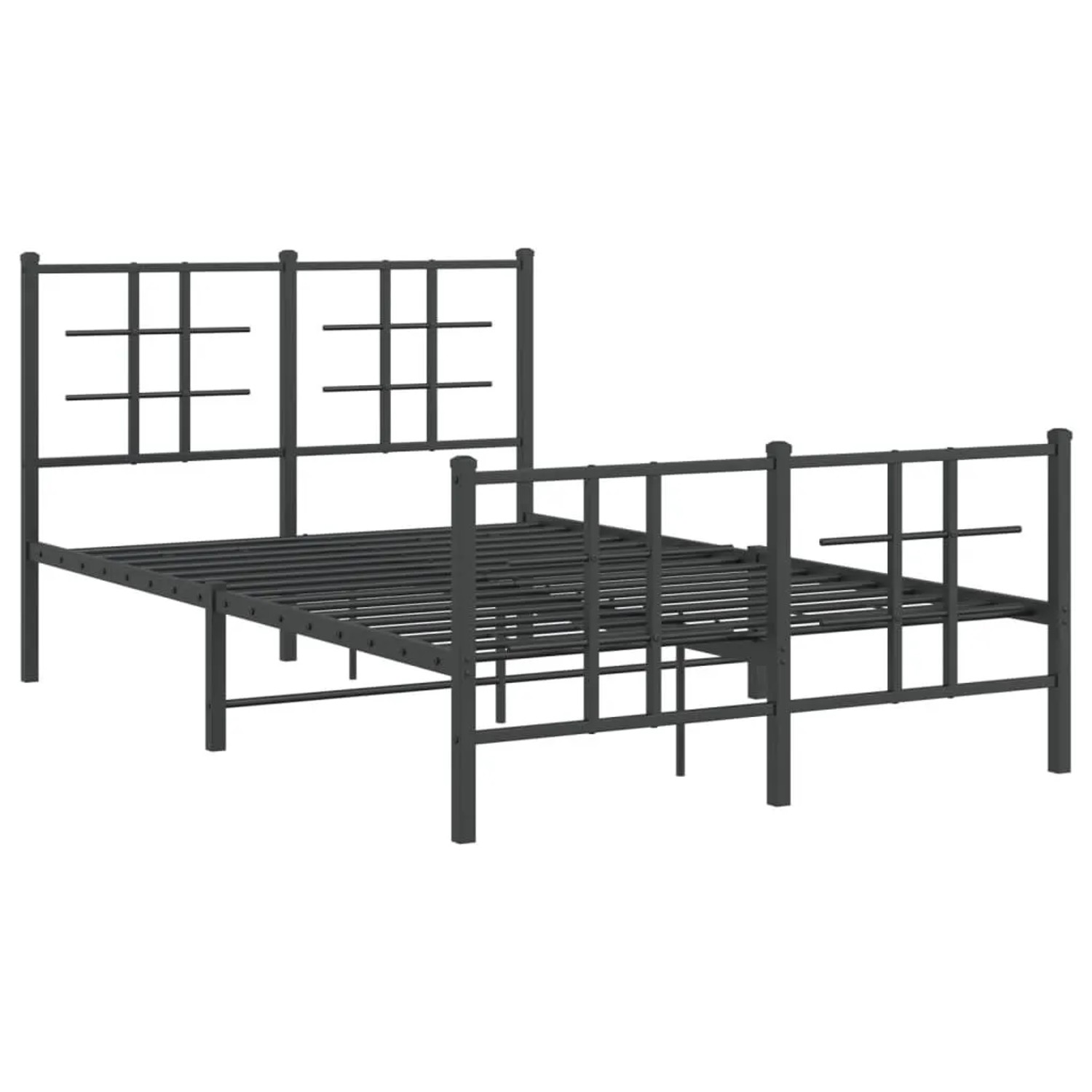 vidaXL Bettgestell mit Kopf- und Fußteil Metall Schwarz 120x190 cm 355576 günstig online kaufen