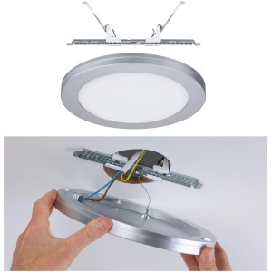 Paulmann LED-Einbaupanel 2in1 Cover-it Chrom, Aufbaurahmen und Montage in Decke.