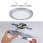 Paulmann LED-Einbaupanel 2in1 Cover-it Chrom, Aufbaurahmen und Montage in Decke.