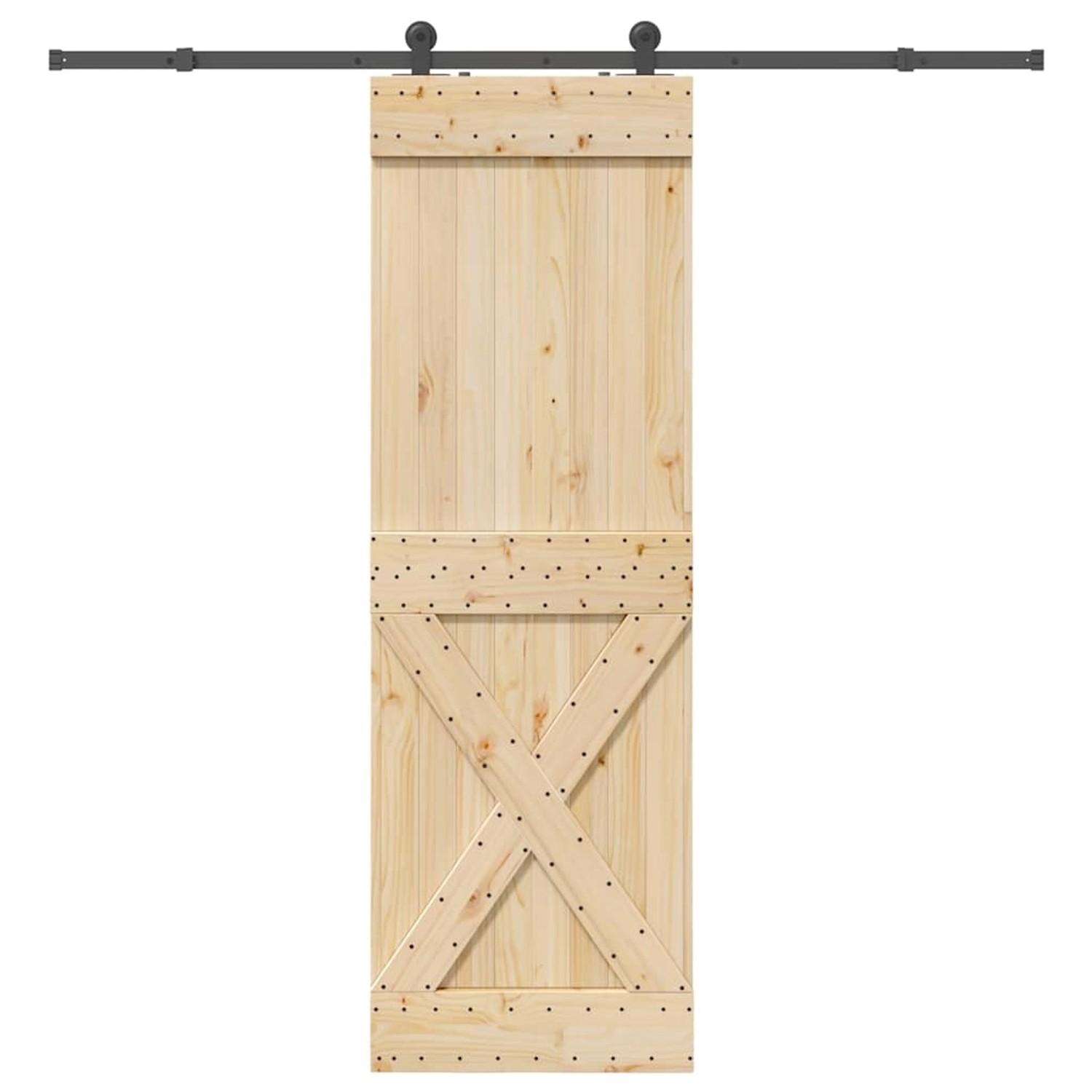 vidaXL Schiebetür mit Beschlag 70x210 cm Massivholz Kiefer 3332766 günstig online kaufen
