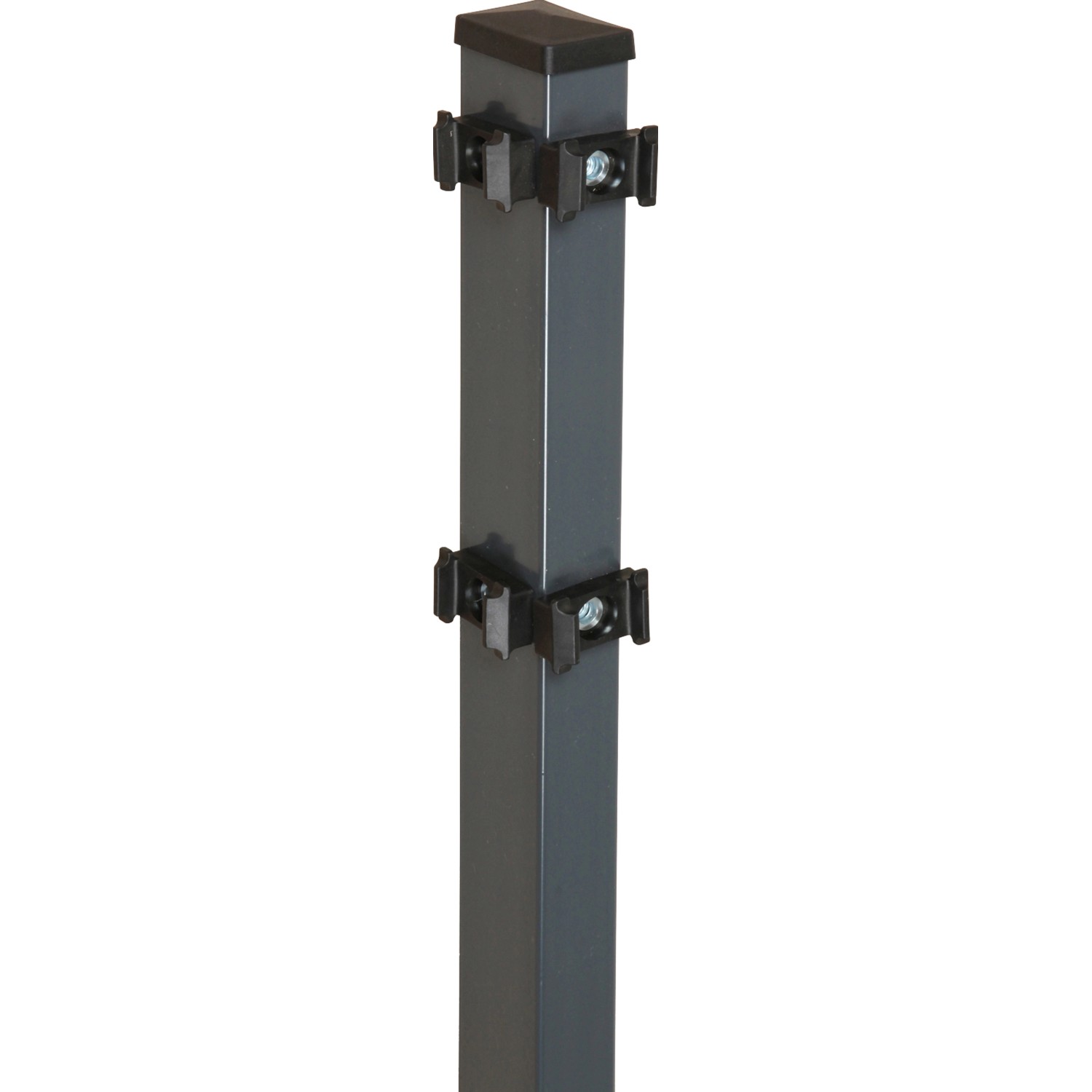 Eckzaunpfahl für Doppelstabmatten Anthrazit 4 cm x 6 cm x 240 cm