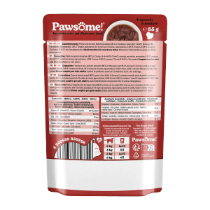 Pawsome Katzen-Nassfutter Adult Rind, 85g Packung.