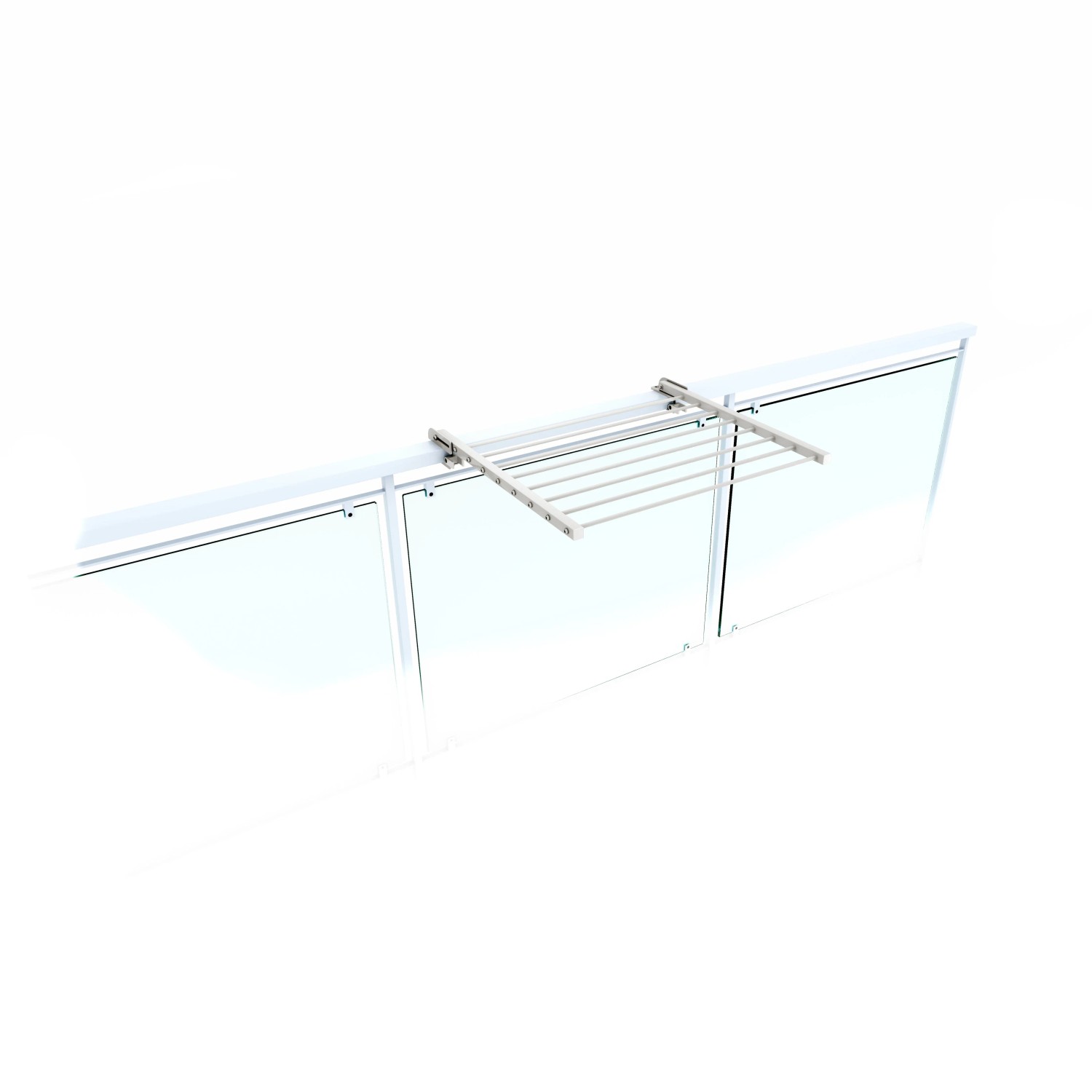 Foxydry Balkon Wäscheständer Beidseitig Klappbar Wetterfest 62 cm Weiß