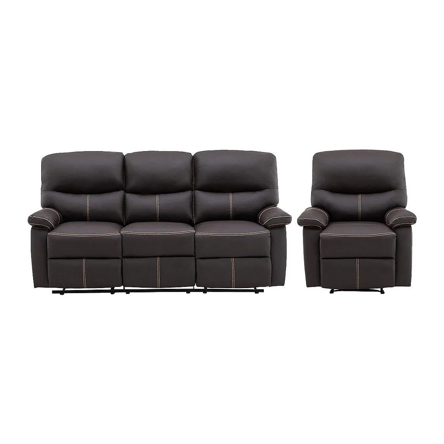 Vente-unique Couchgarnitur Mit Sessel Canby Braun 79 cm  183 cm