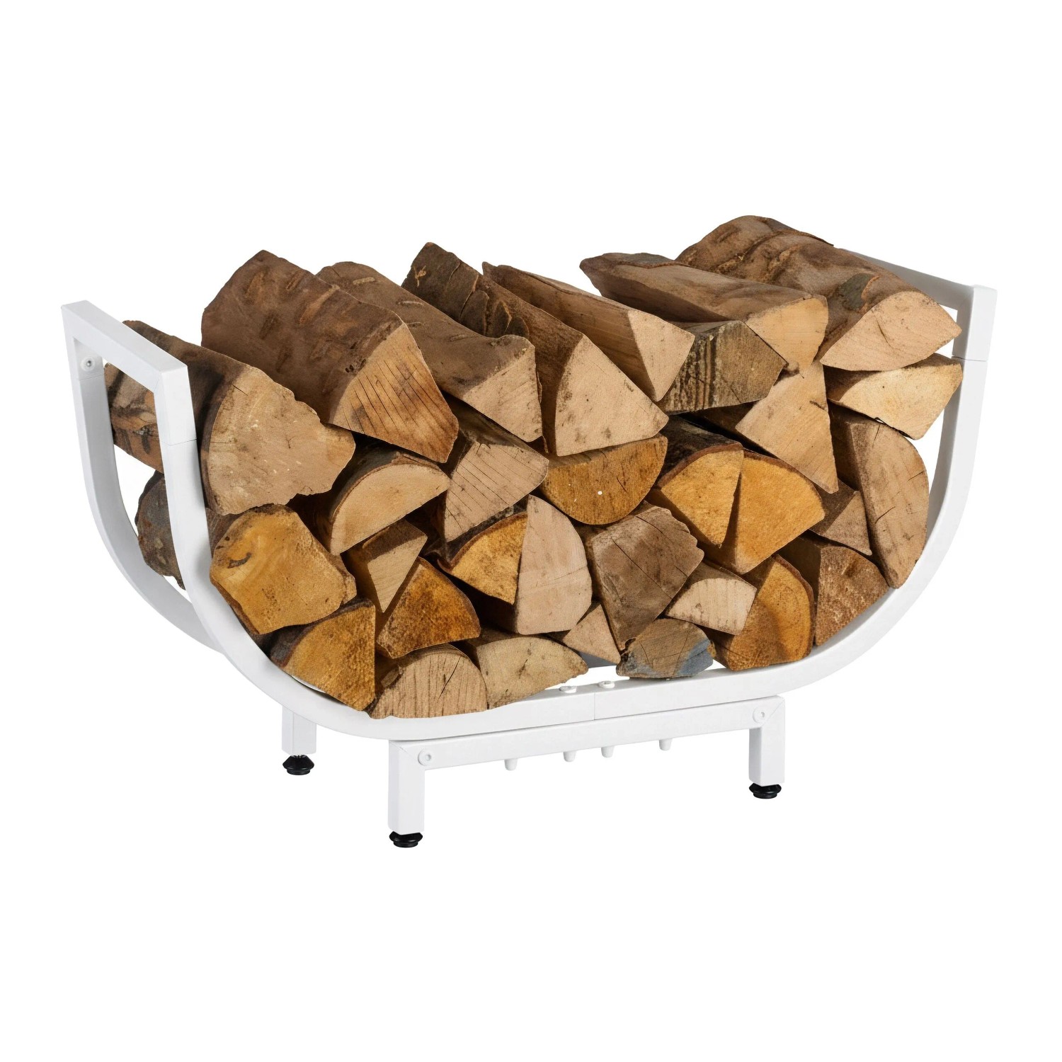 Relaxdays Kaminholzregal Eisen Weiß Höhenverstellbar 35 cm x 65 cm x 21 cm 2 kg