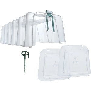 Garantia Pflanztunnel Sunny 3er-Set: Mini-Gewächshaus mit Bodenankern und Endkappen für optimales Pflanzenwachstum.