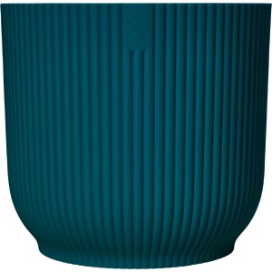 Elho Blumentopf Vibes Fold, Ø 22 cm, tiefes Blau, gerippte Struktur.