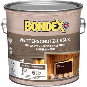 Bondex Wetterschutz-Lasur Rio-Palisander, 2,5 l Dose für Holzoberflächen im Außenbereich.
