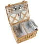Tectake Picknickkorb Föhr Für 4 Personen Integriertes Kühlfach 37 x 45 x 21 cm Braun