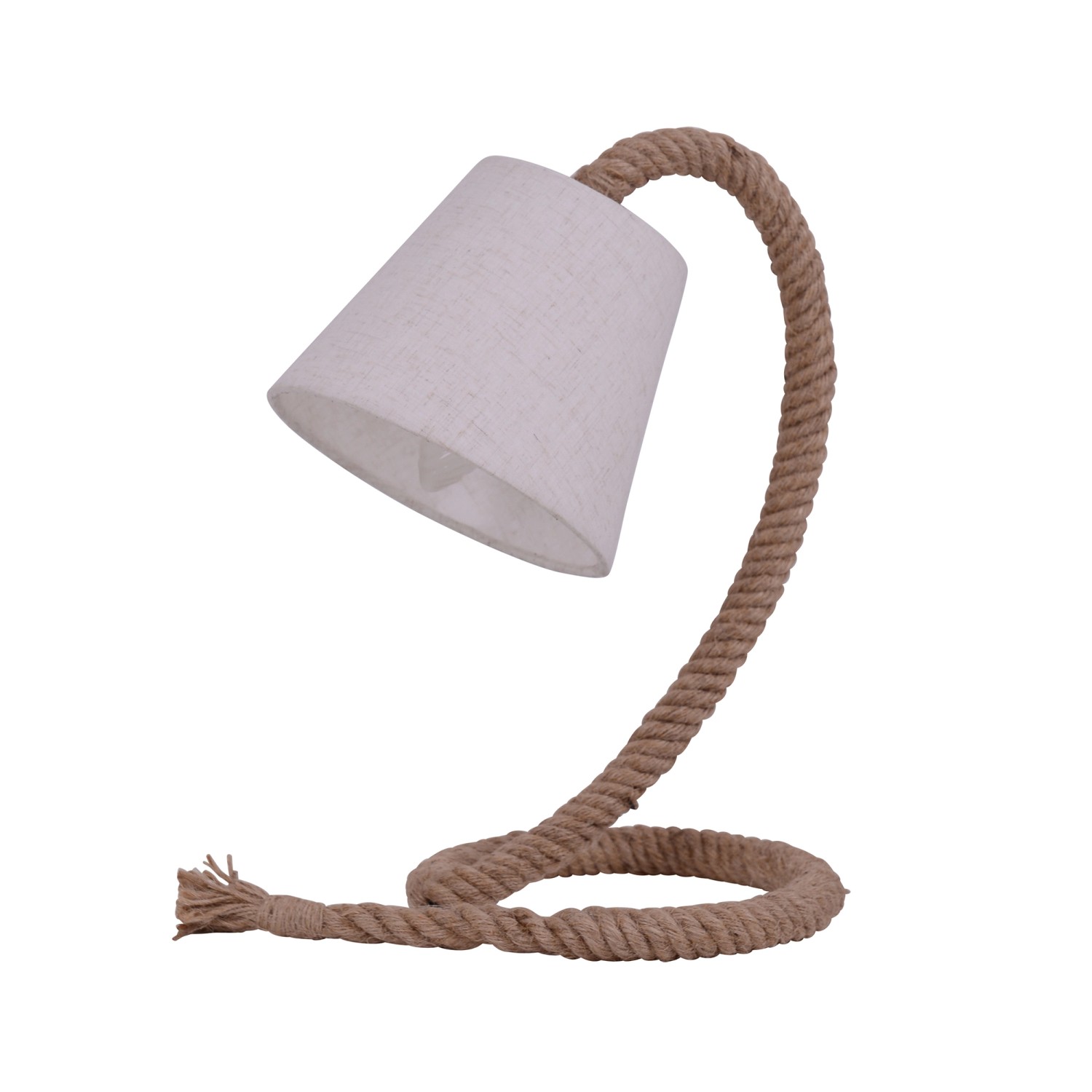 Näve Tischleuchte Rope mit Textilschirm Natur 35 cm x 26 cm x 18 cm