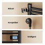 Details: Schwarzer Emke Handtuchwärmer elektrisch mit Thermostat und LED-Display.