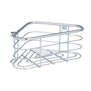 Wenko Eckablage Trestina aus glänzendem Edelstahl, Drahtdesign für Bad und Dusche.