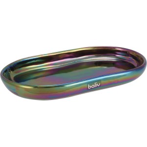 Ovales baliv Dark Wonder Tablett mit Flip-Flop-Effekt, 20x11cm, zur Badhelfer Aufbewahrung.