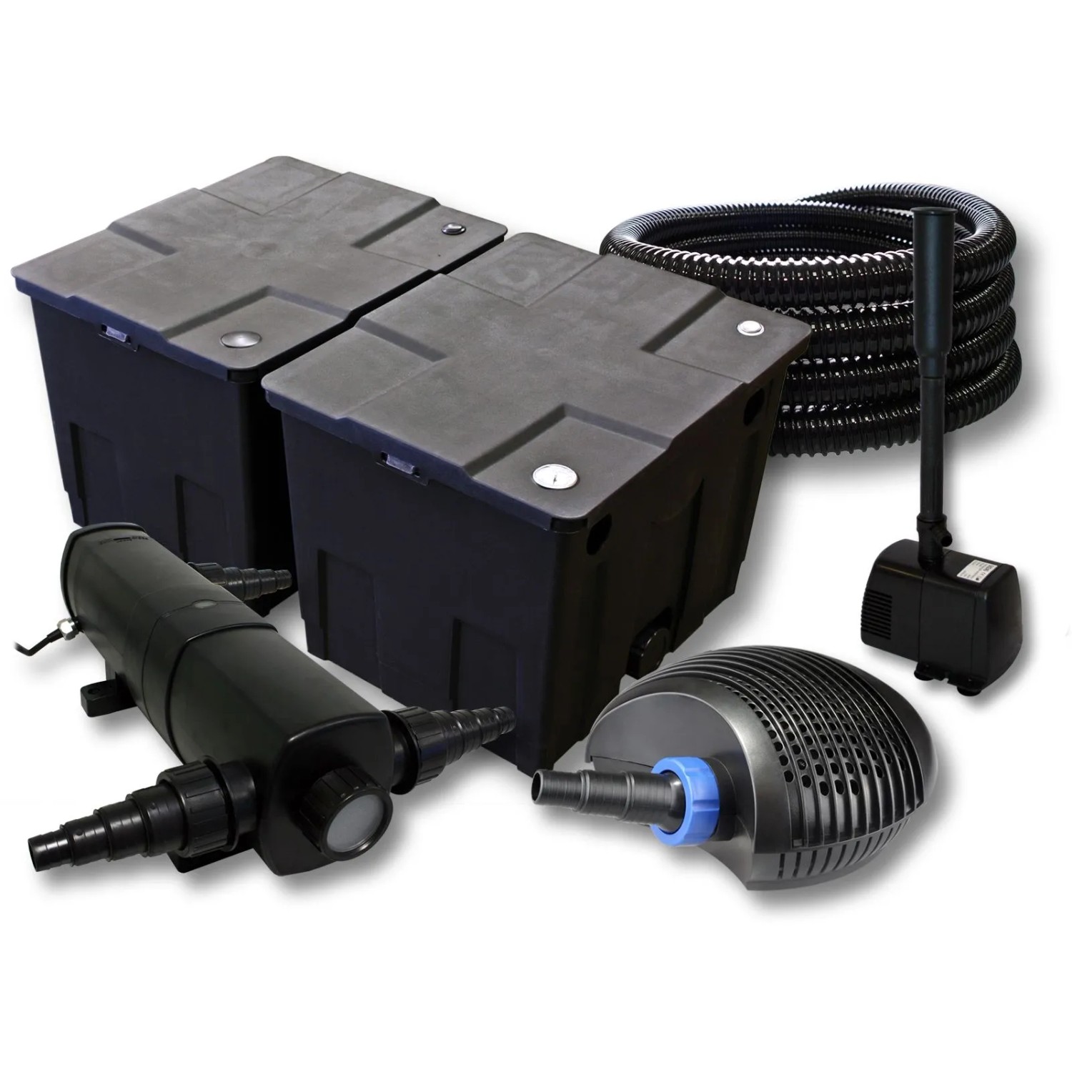 Sunsun Filter Set 60000L Teich 24W Klärer40W Eco Pumpe Schlauch Springbrunnen