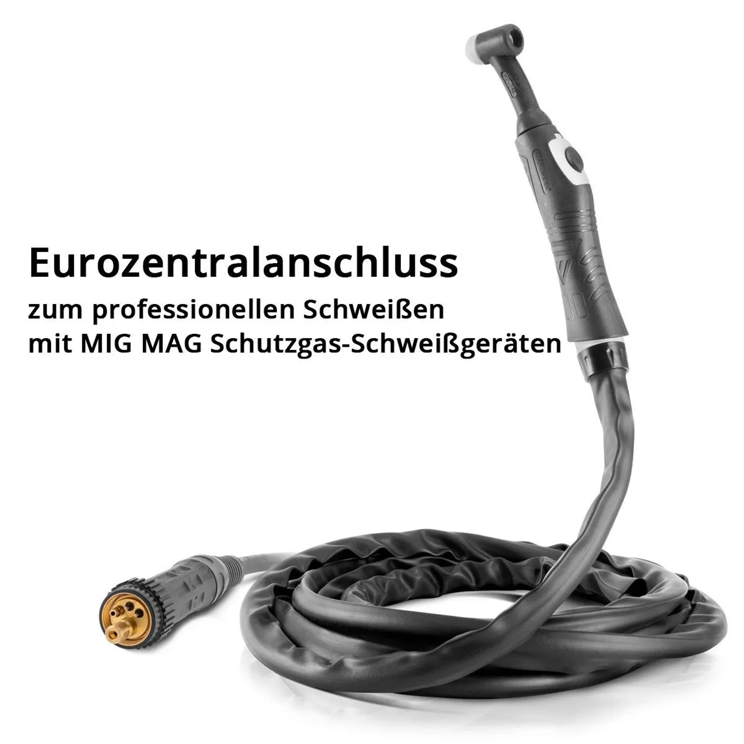 STAHLWERK WIG Schweißbrenner WP26F mit 3m Schlauchpaket und Eurozentralanschluss für MIG MAG Schweißgeräte.