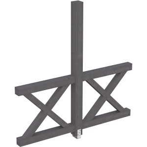 Skan Holz Seitenwand Andreaskreuz, Fichte schiefergrau, Zubehör für Terrassenüberdachung.