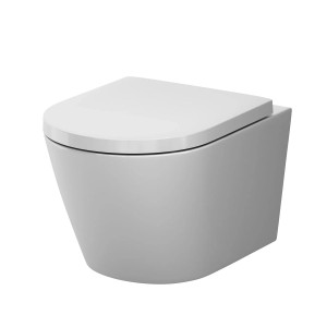 Weißes, spülrandloses AM.PM Wand-WC mit Softclosing Sitz im modernen Design.