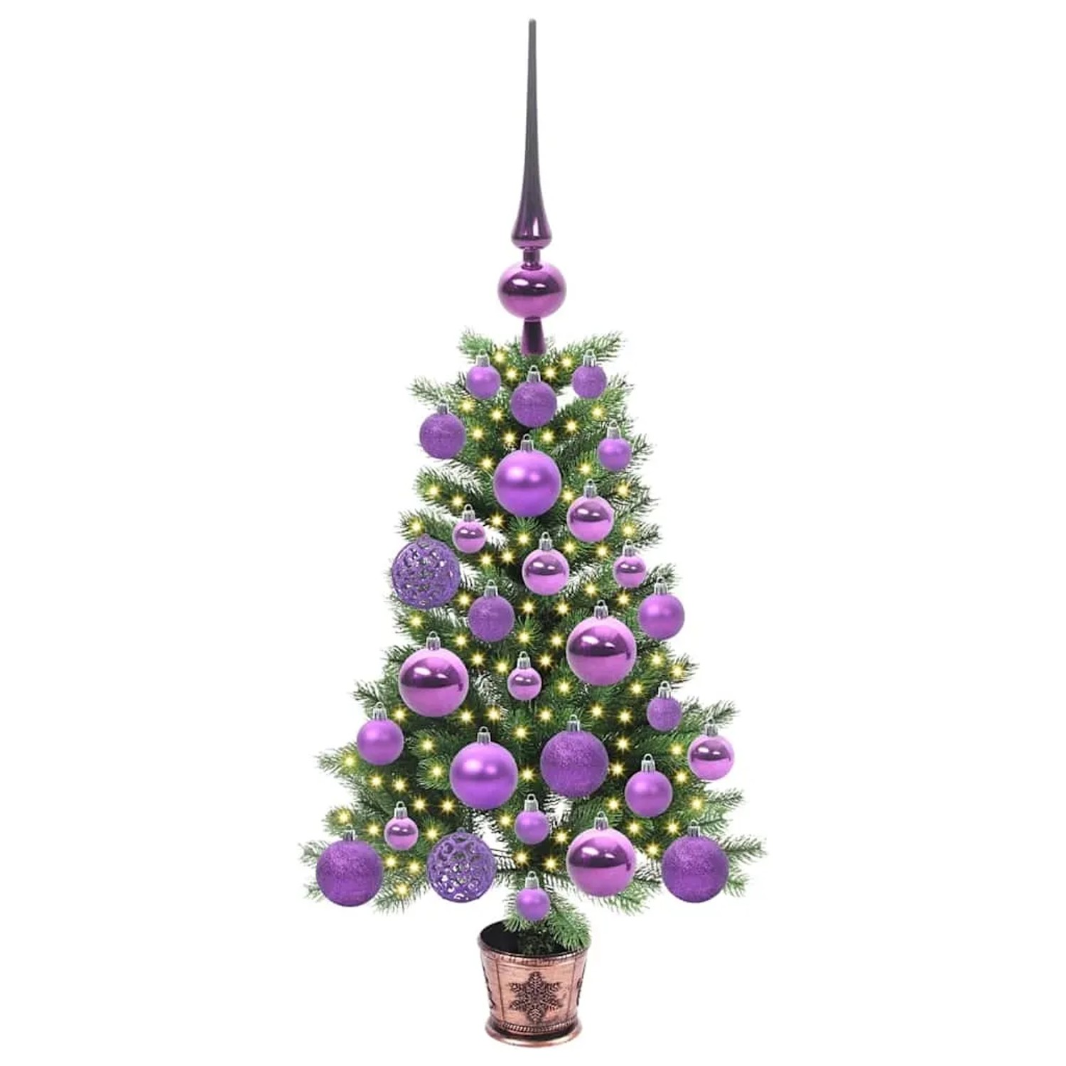 vidaXL Weihnachtsbaum mit 150 LEDs mit Ständer Grün 65 cm PE 3396297