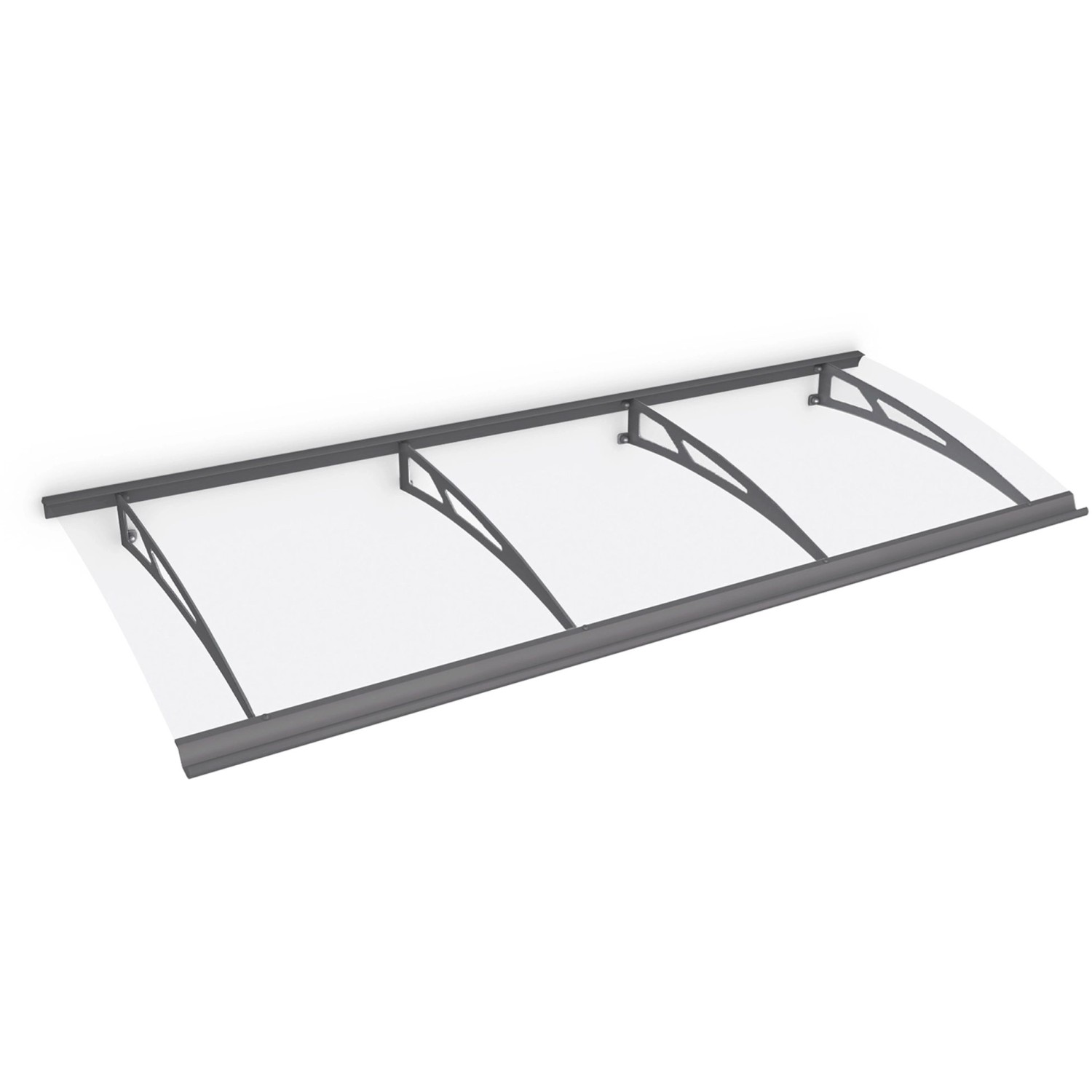 Pultbogenvordach Style Plus 2400 Classic Stahl Anthrazit/Klar 17 x 240 x 90 cm