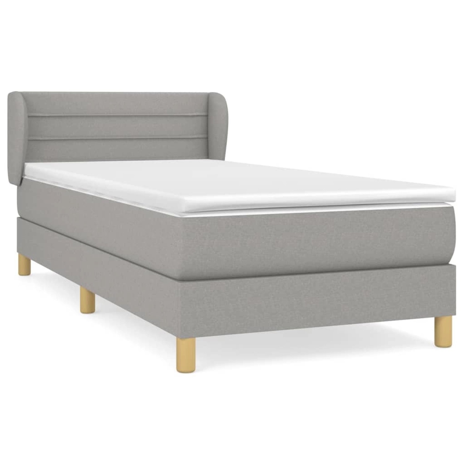 vidaXL Boxspringbett mit Matratze Hellgrau 80x200 cm Stoff1393900 günstig online kaufen