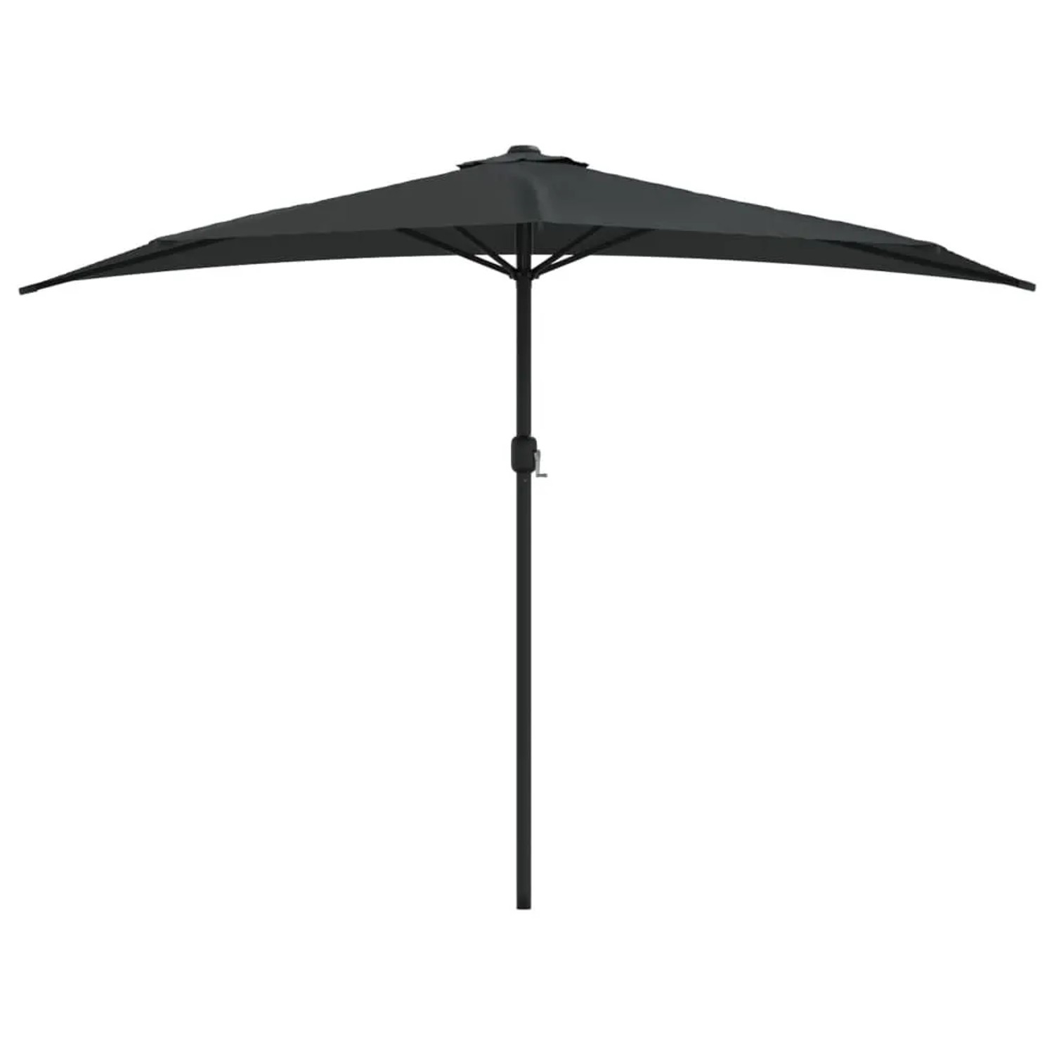 vidaXL Balkon-Sonnenschirm Alu-Mast Schwarz 300x155x223cm Halbrund 312504