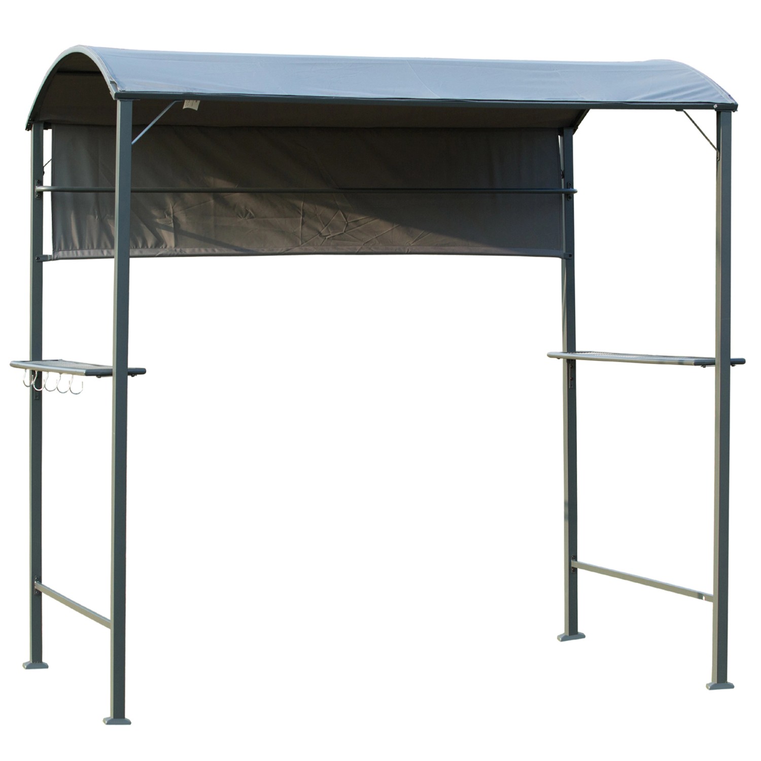 Outsunny GrillPavillon Metall Polyester Schwarz Grau L218 x B138 x H216 cm günstig online kaufen