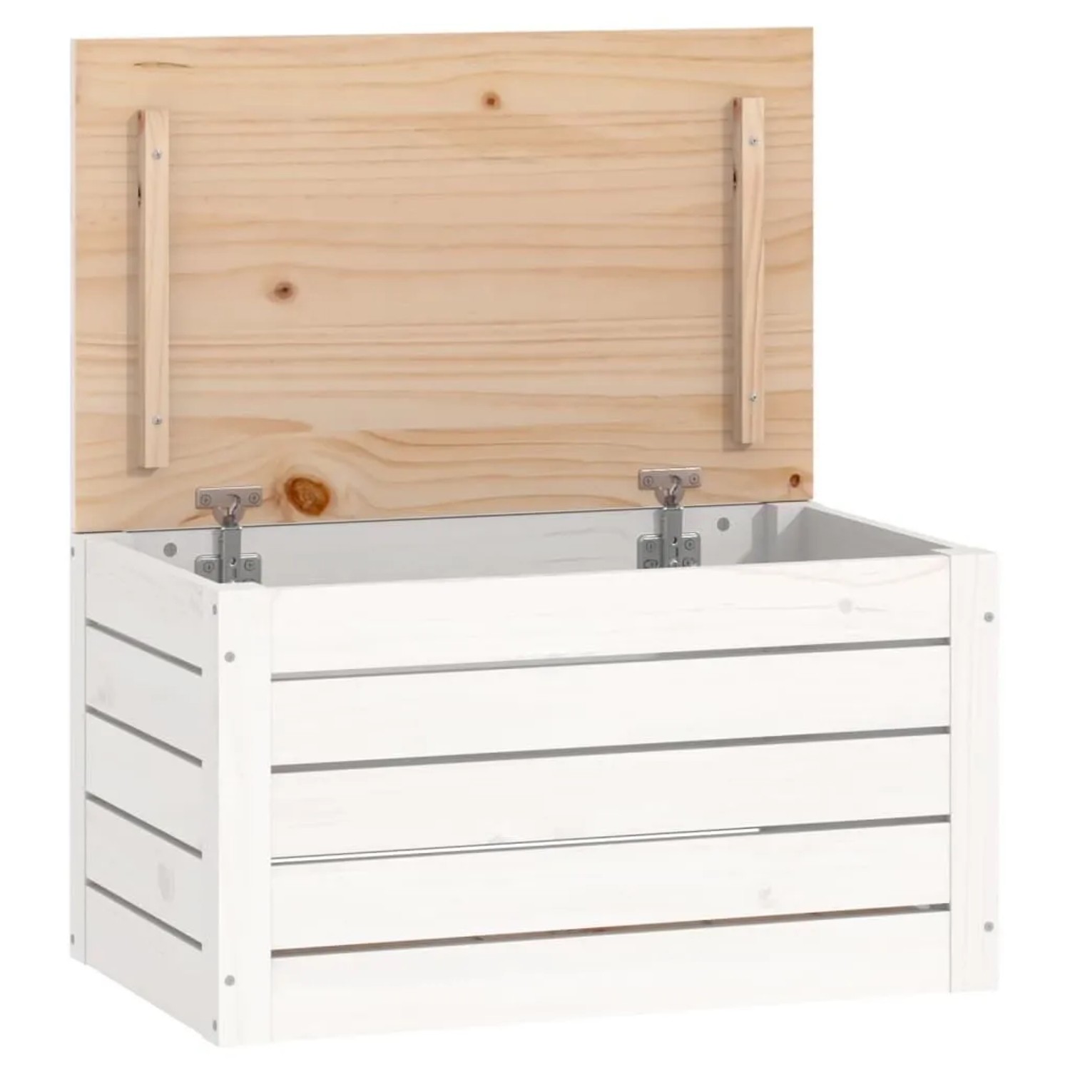 vidaXL Truhe Weiß 59,5x36,5x33 cm Massivholz Kiefer 823615