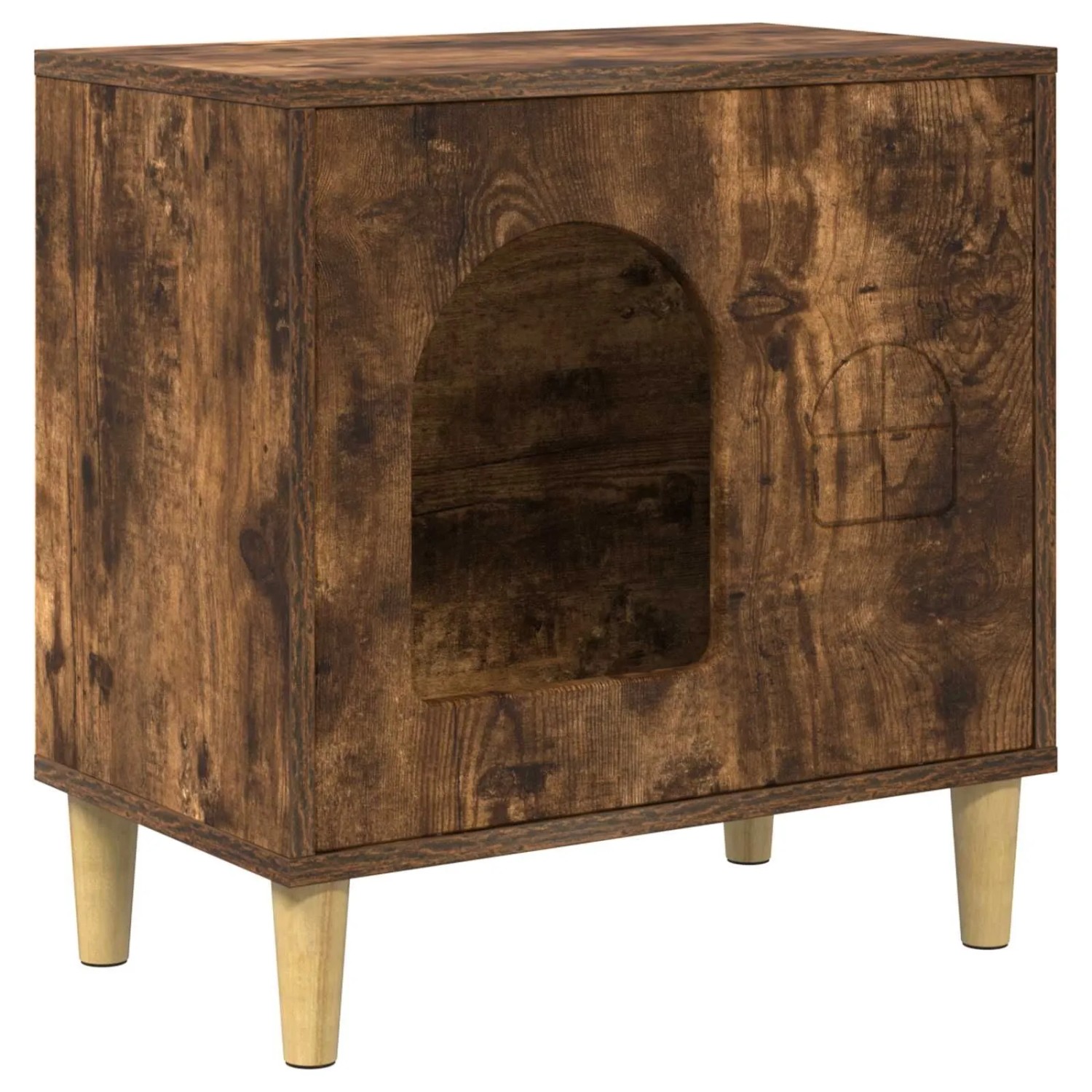 vidaXL Katzenhaus Geräucherte Eiche 51 x 30 x 52 cm Holzwerkstoff 8000667