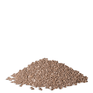 Haufen Galamio Lavamulch Rotbraun, feines Granulat 2-8 mm für Garten und Beet.