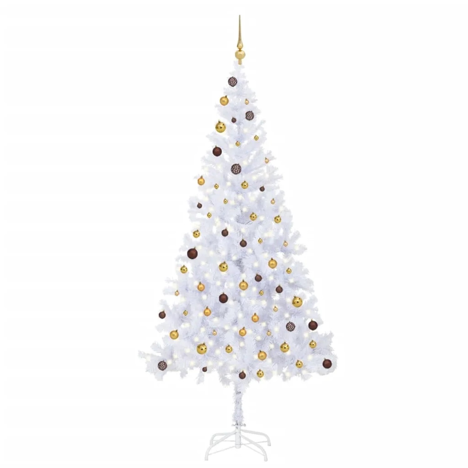 vidaXL Künstlicher Weihnachtsbaum mit LEDs & Kugeln 210 cm 910 Zweige Modell 2