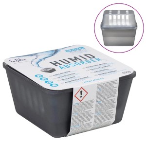 vidaXL Raumentfeuchter Set mit 4 Behältern und 8 Nachfüllbeuteln à 450g, grau.