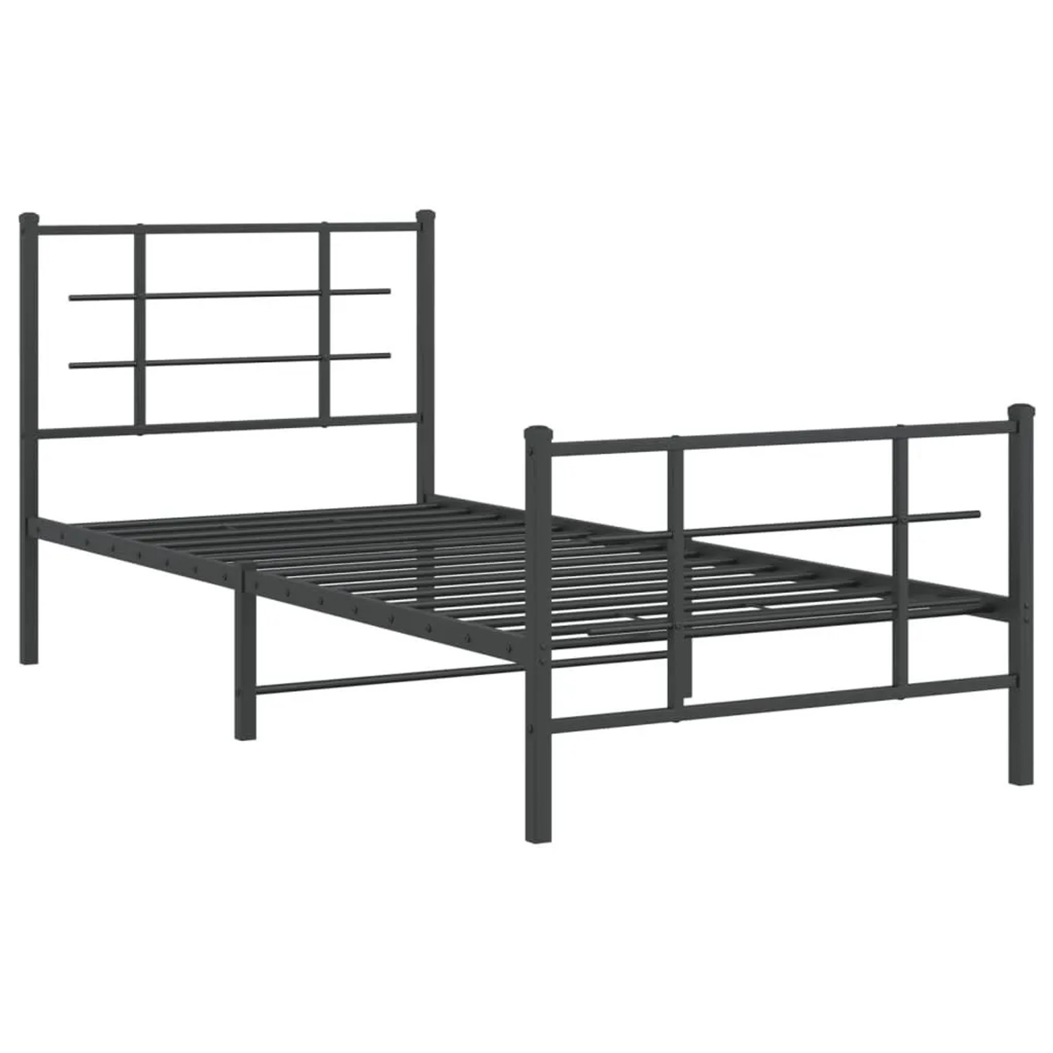 vidaXL Bettgestell mit Kopf- und Fußteil Metall Schwarz 90x200 cm 355572 günstig online kaufen