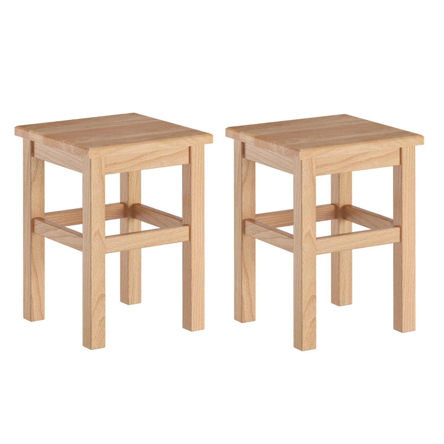 Erst-Holz Massiver Hocker Sitzhocker Buche Natur 32x32x45 cm