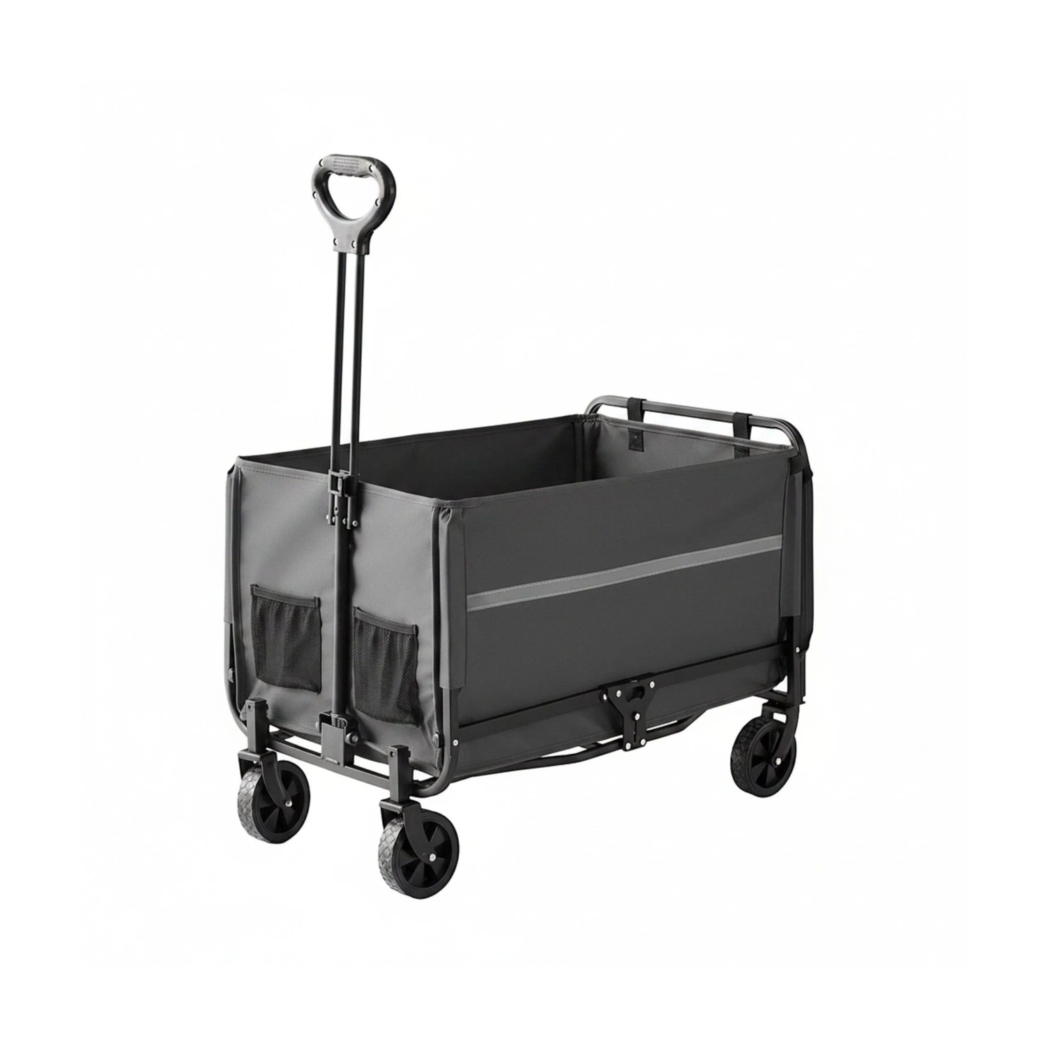 Relaxdays Bollerwagen Stahl Grau Faltbar mit Heckklappe 97 x 50 x 76 cm 6,5 kg