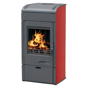 Plamen Gusskaminofen Vesta Rot und 9 kW