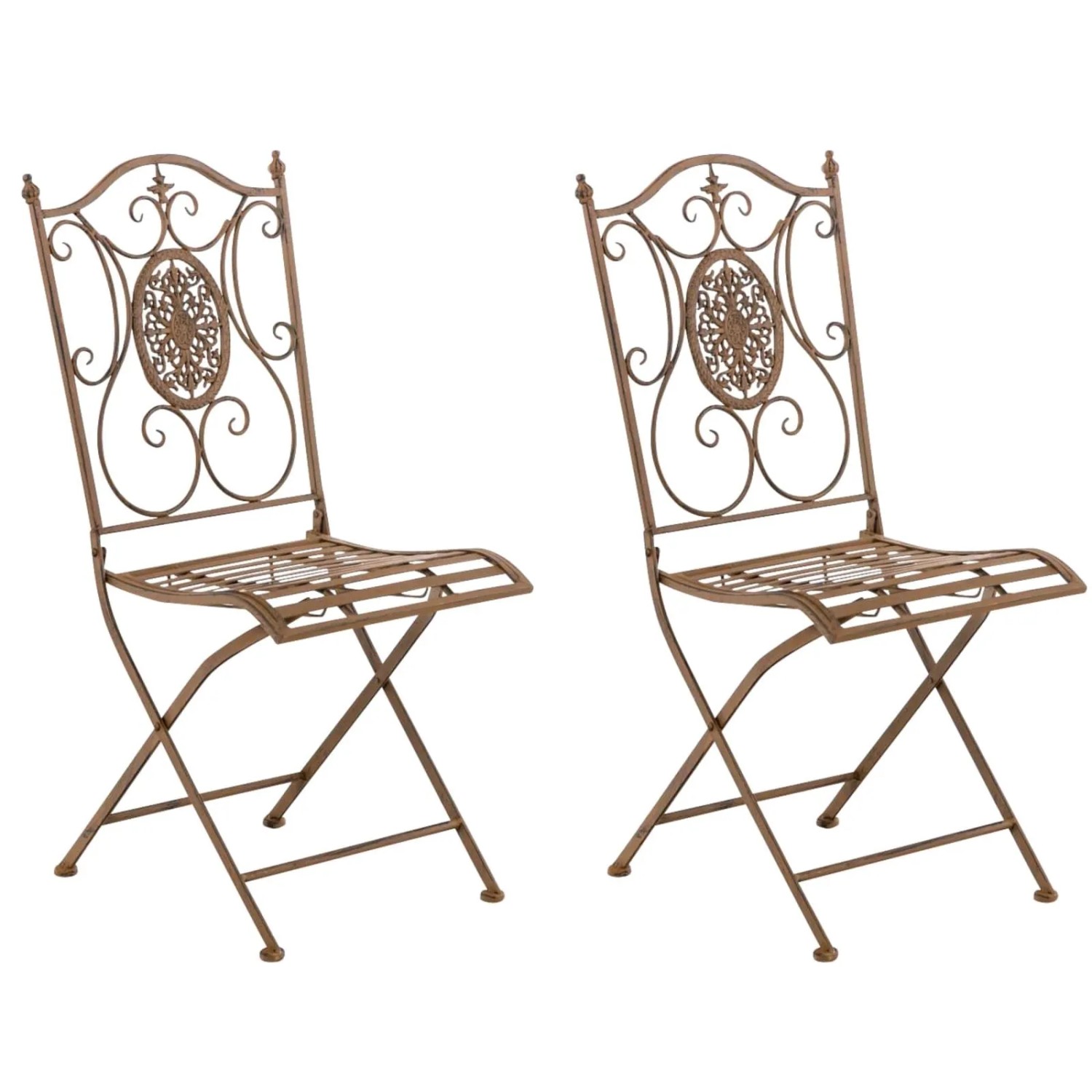 CLP 2er Set Klappstühle Sibell Antik Braun