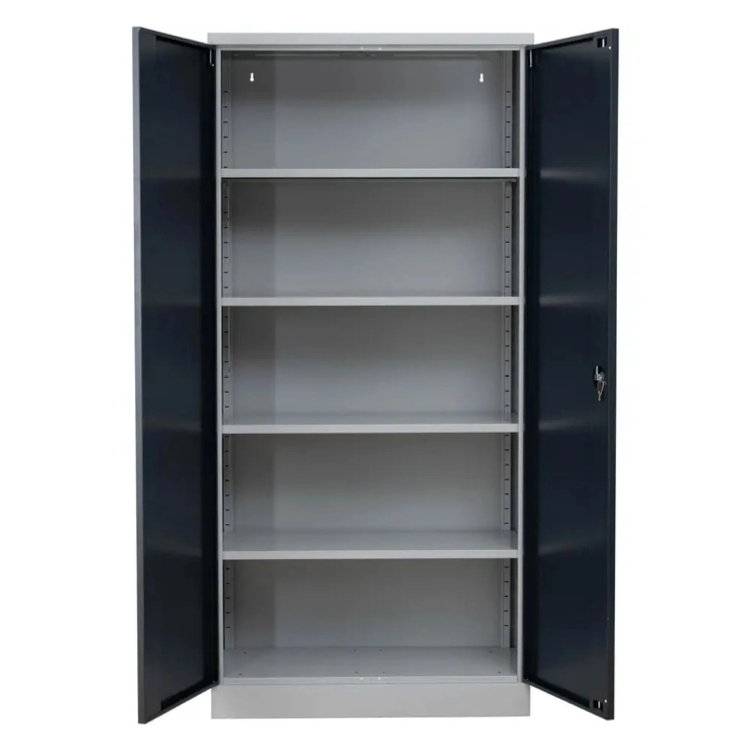 PROREGAL Stahlschrank Bee 5 Fachböden HxBxT 195 x 92 x 42 cm Verzinktes Fachbodenmaterial Grau & Anthrazit