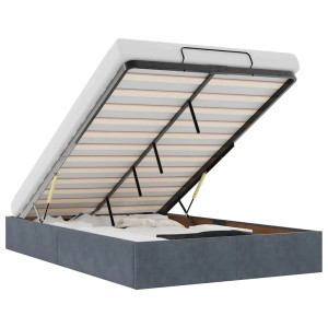 vidaXL Ottoman-Bett ohne Matratze Dunkelgrau 120x200 cm Samt 3310956