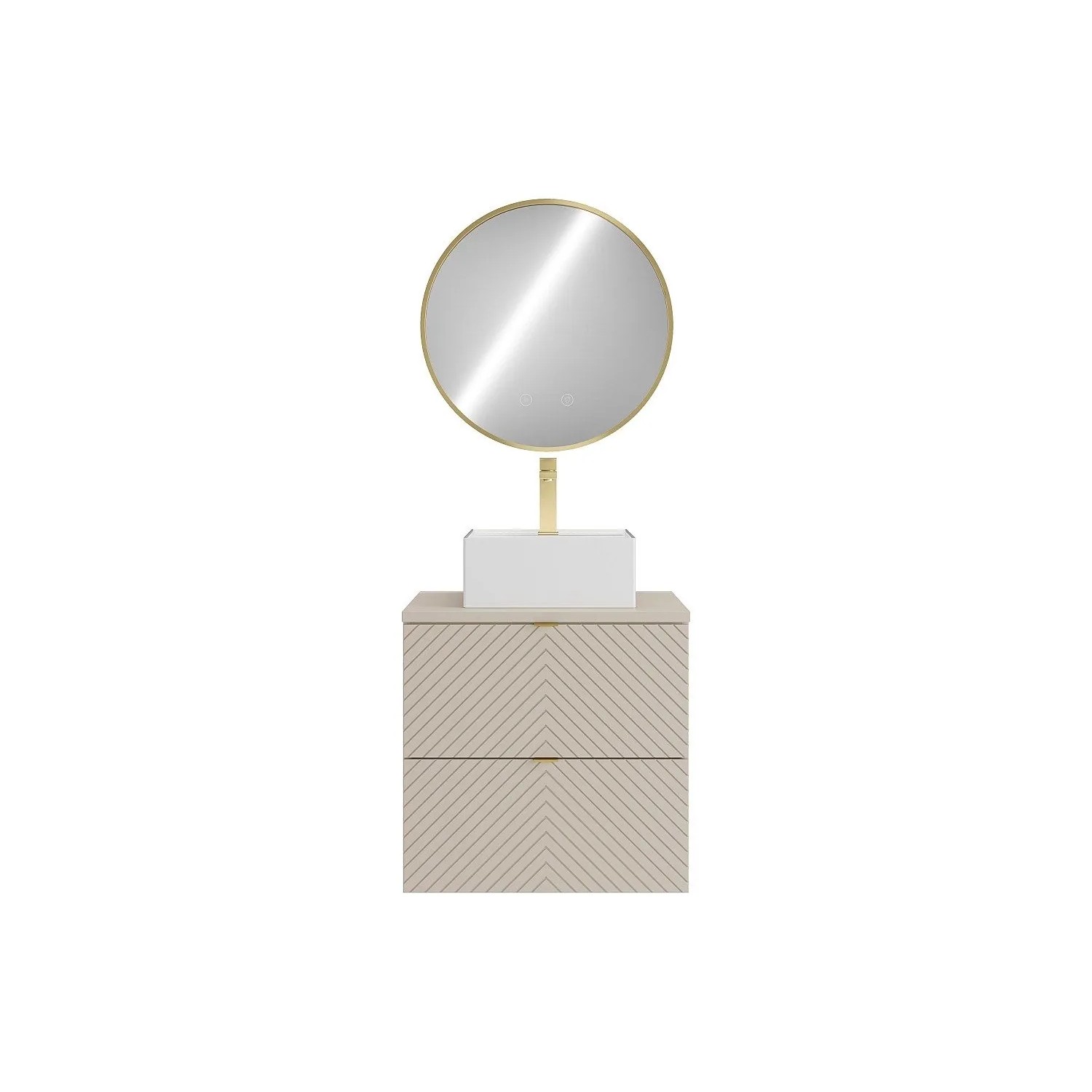 Vente-unique Einzelwaschtisch Dorioni Beige 60 cm
